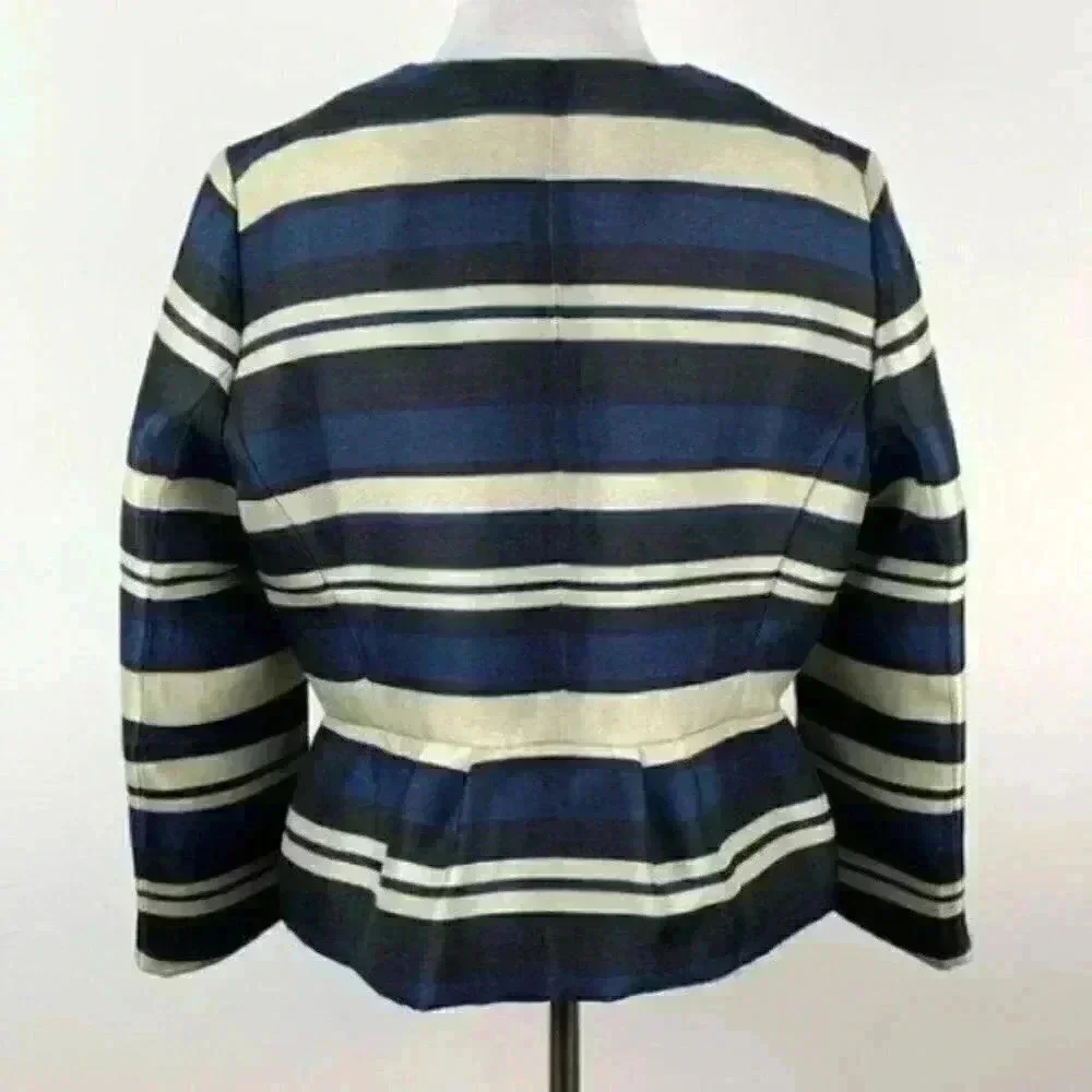 New Ann Taylor blazer sz 10 stripes peplum career